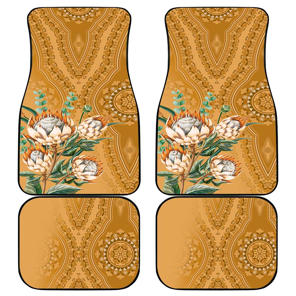 Africa King Proteas Dashiki Motif Car Mats Gold Style LT9 - Wonder Print Shop