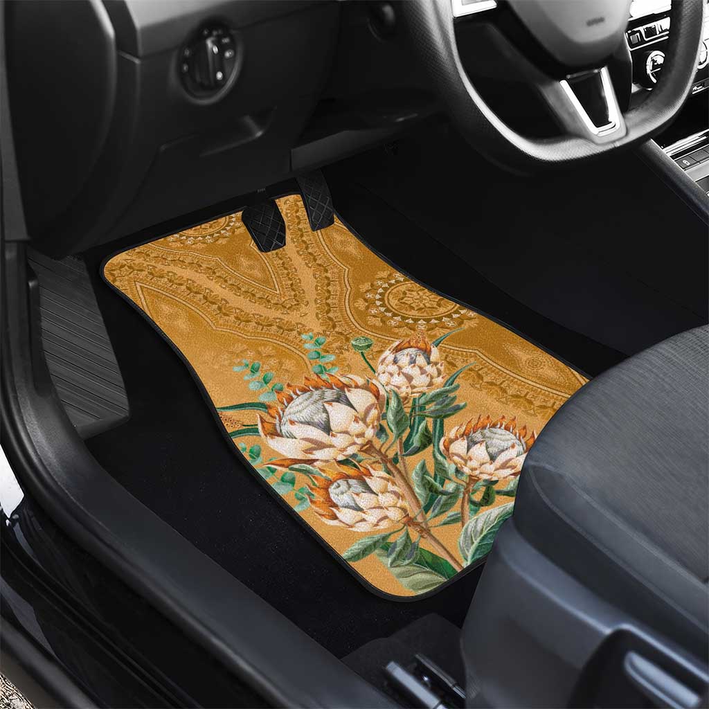 Africa King Proteas Dashiki Motif Car Mats Gold Style LT9 - Wonder Print Shop