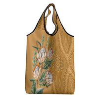 Africa King Proteas Dashiki Motif Grocery Bag Gold Style