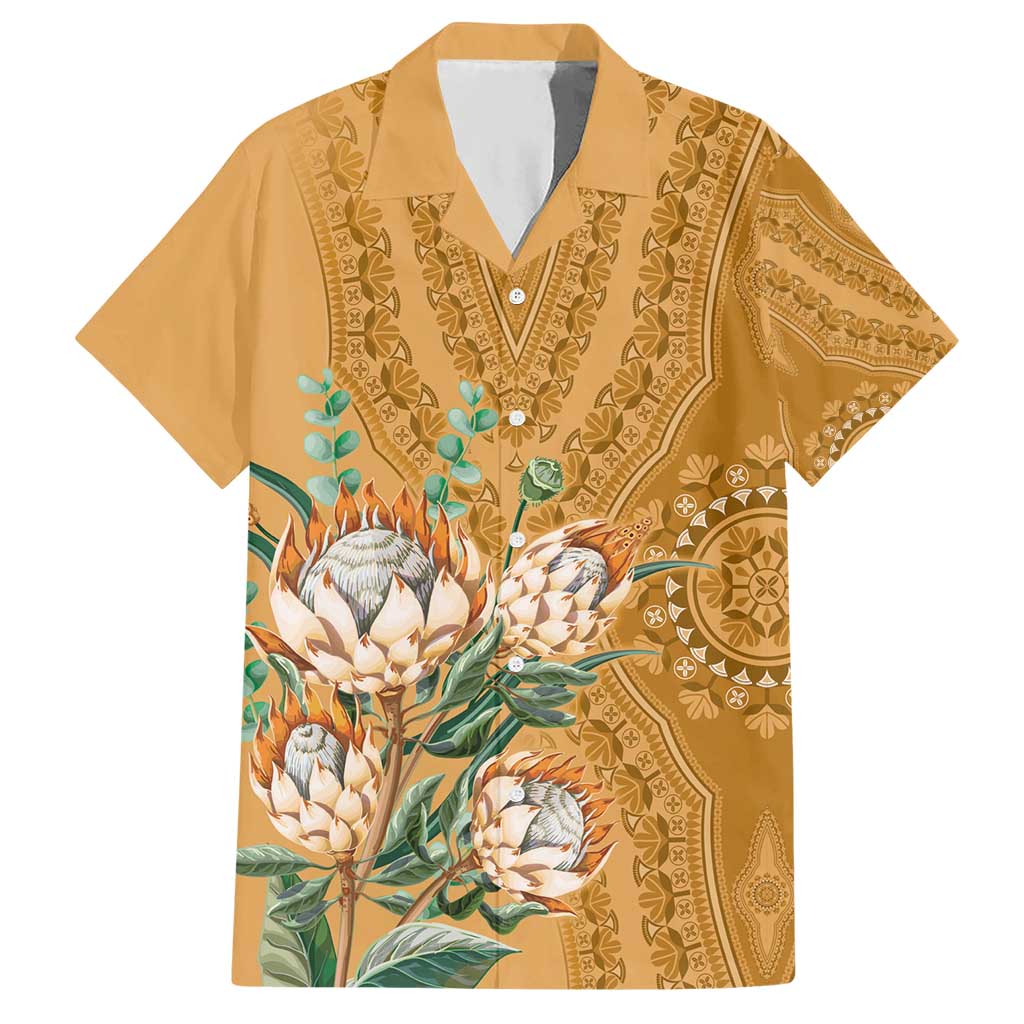 Africa King Proteas Dashiki Motif Hawaiian Shirt Gold Style - Wonder Print Shop