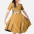 Africa King Proteas Dashiki Motif Kid Short Sleeve Dress Gold Style - Wonder Print Shop