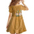 Africa King Proteas Dashiki Motif Kid Short Sleeve Dress Gold Style - Wonder Print Shop