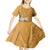 Africa King Proteas Dashiki Motif Kid Short Sleeve Dress Gold Style - Wonder Print Shop