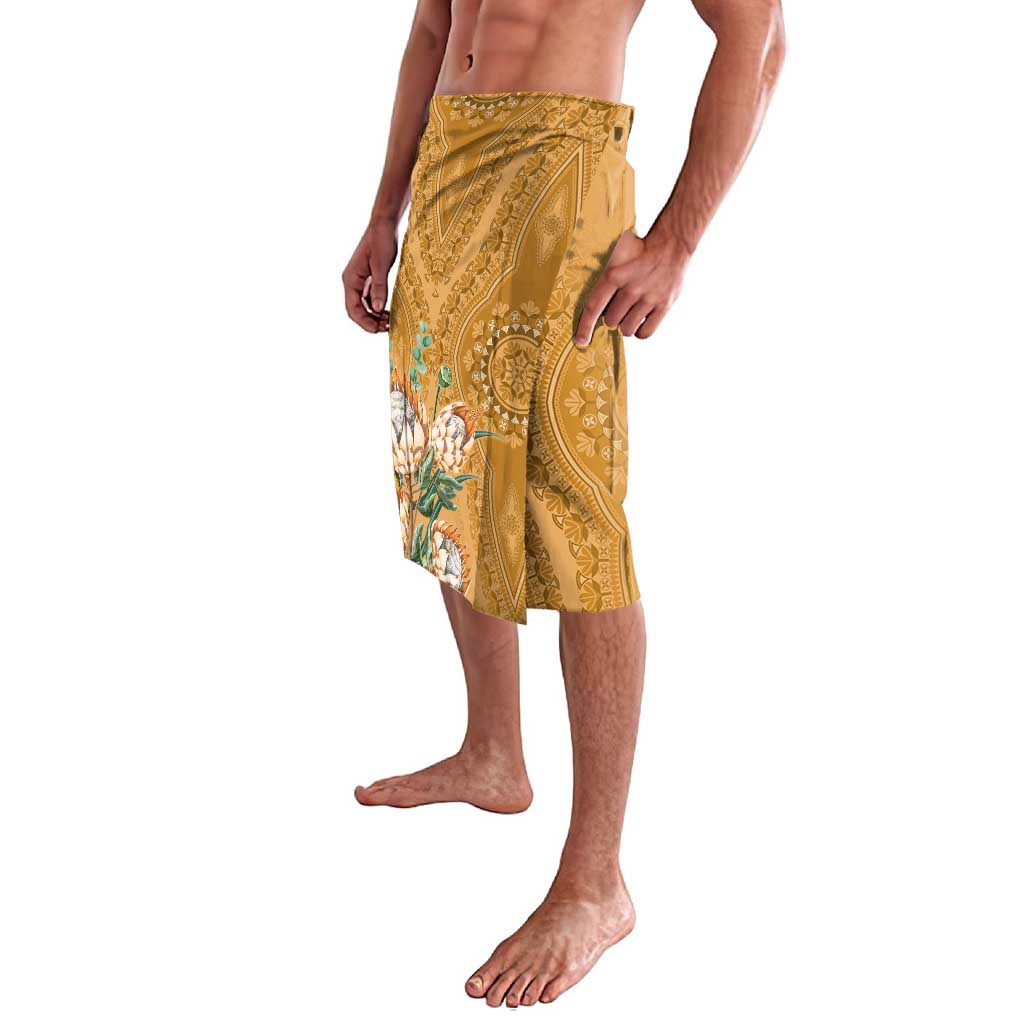 Africa King Proteas Dashiki Motif Lavalava Gold Style - Wonder Print Shop