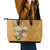 Africa King Proteas Dashiki Motif Leather Tote Bag Gold Style - Wonder Print Shop