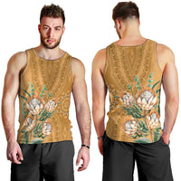 Africa King Proteas Dashiki Motif Men Tank Top Gold Style - Wonder Print Shop
