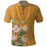 Africa King Proteas Dashiki Motif Polo Shirt Gold Style - Wonder Print Shop