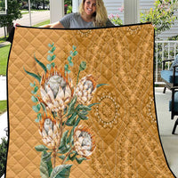 Africa King Proteas Dashiki Motif Quilt Gold Style - Wonder Print Shop