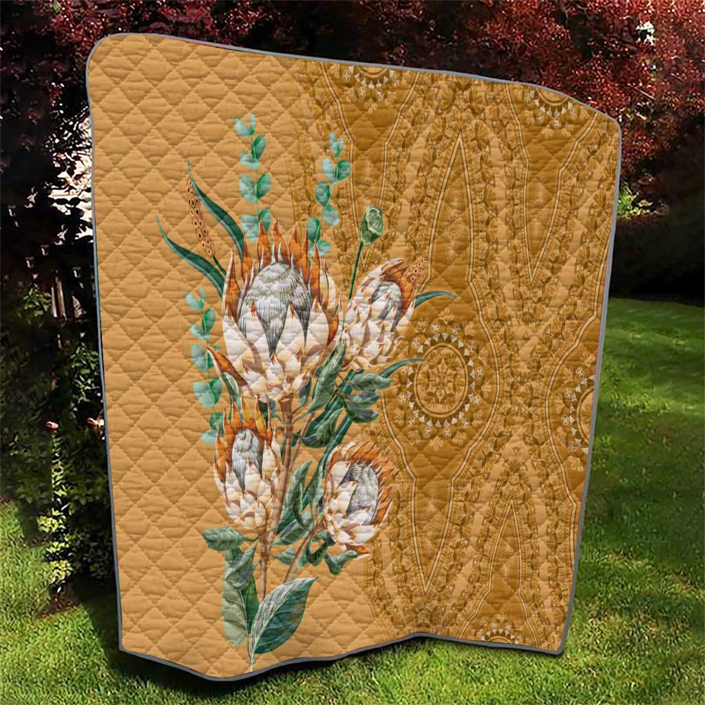 Africa King Proteas Dashiki Motif Quilt Gold Style - Wonder Print Shop