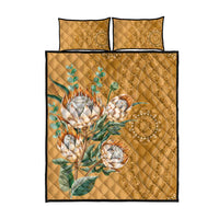 Africa King Proteas Dashiki Motif Quilt Bed Set Gold Style - Wonder Print Shop
