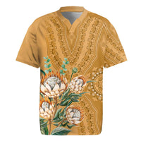 Africa King Proteas Dashiki Motif Rugby Jersey Gold Style - Wonder Print Shop