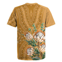 Africa King Proteas Dashiki Motif Rugby Jersey Gold Style - Wonder Print Shop