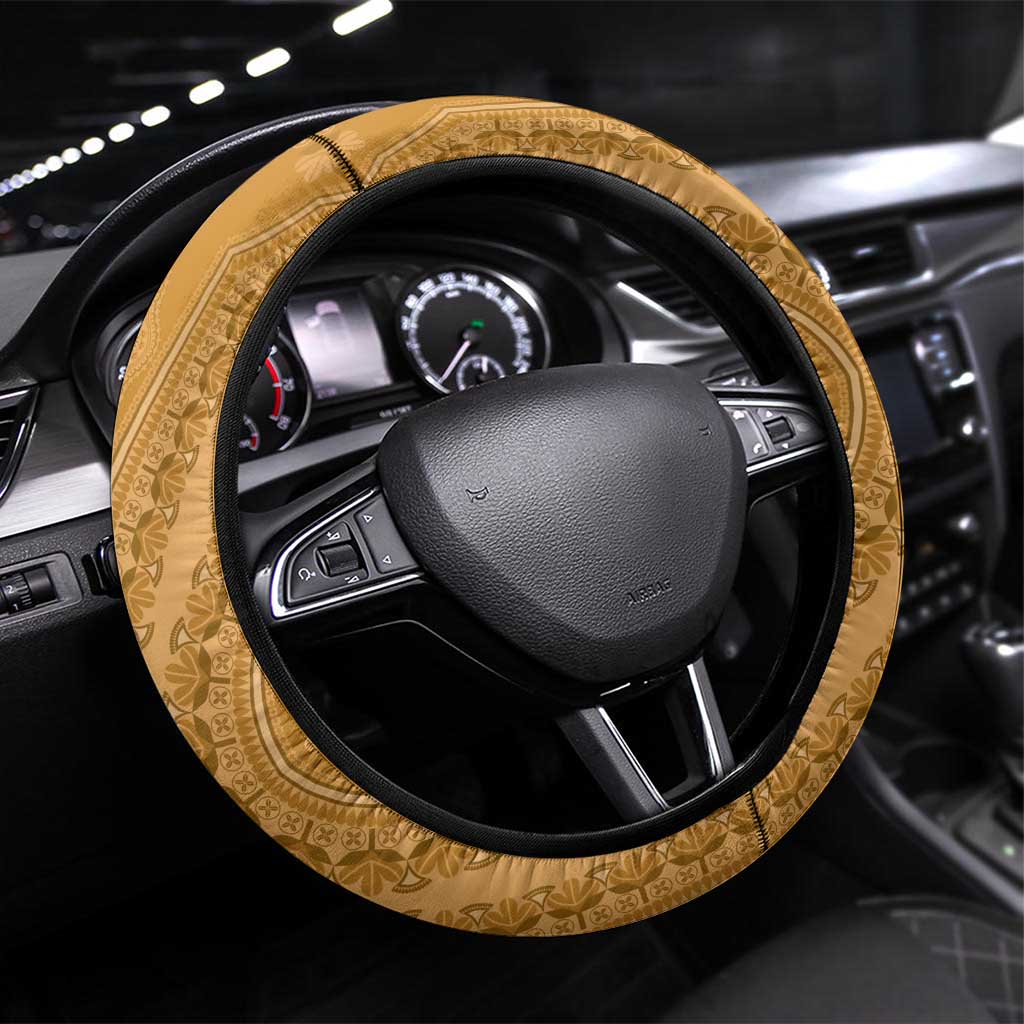 Africa King Proteas Dashiki Motif Steering Wheel Cover Gold Style - Wonder Print Shop