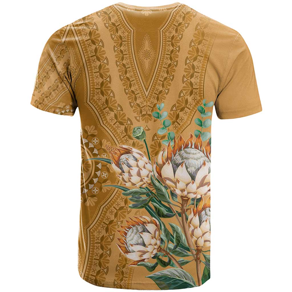 Africa King Proteas Dashiki Motif T Shirt Gold Style - Wonder Print Shop