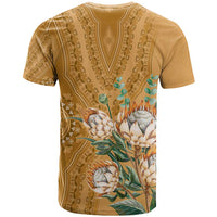 Africa King Proteas Dashiki Motif T Shirt Gold Style - Wonder Print Shop