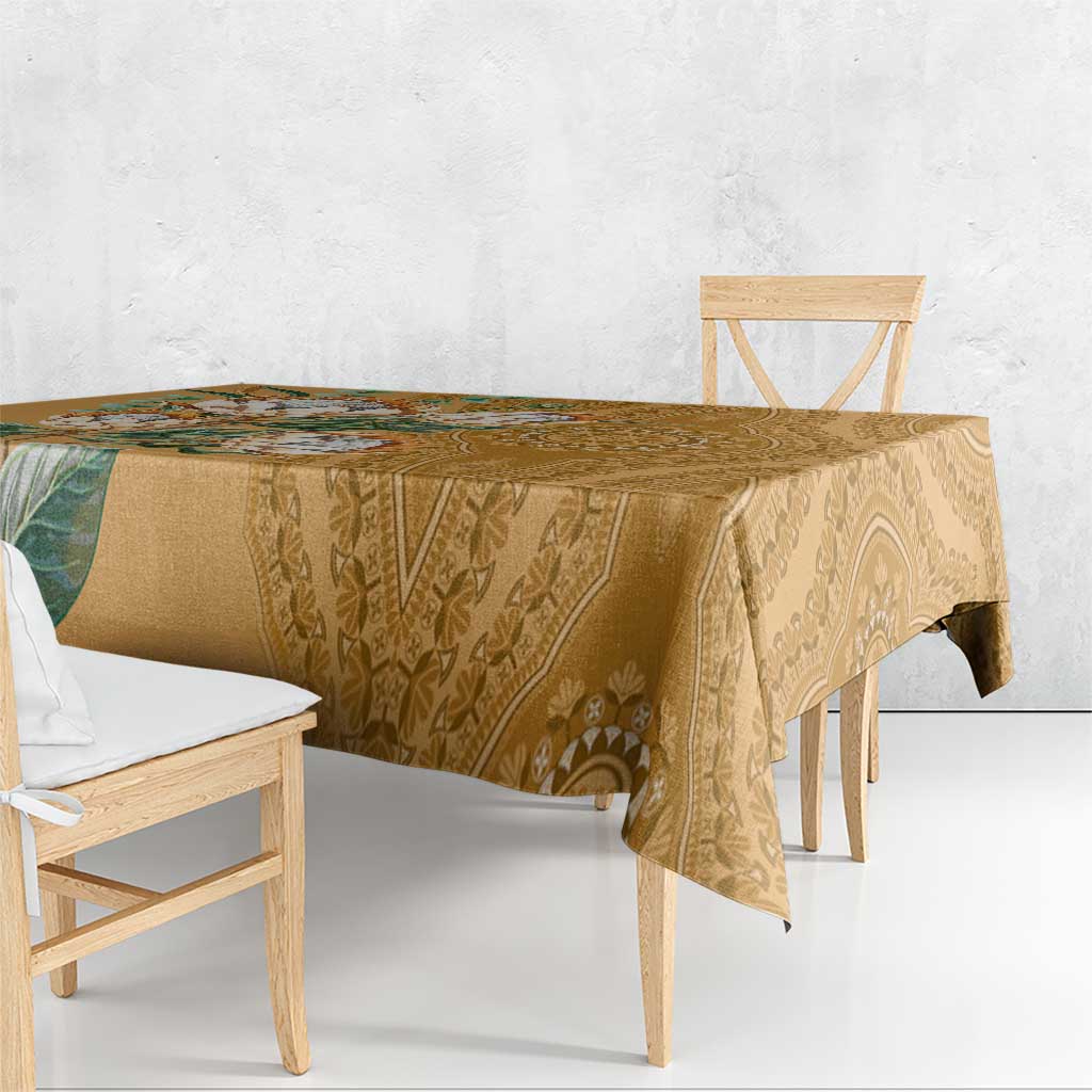 Africa King Proteas Dashiki Motif Tablecloth Gold Style - Wonder Print Shop