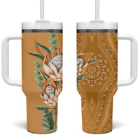 Africa King Proteas Dashiki Motif Tumbler With Handle Gold Style - Wonder Print Shop