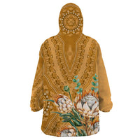Africa King Proteas Dashiki Motif Wearable Blanket Hoodie Gold Style - Wonder Print Shop