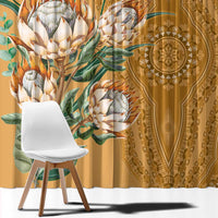 Africa King Proteas Dashiki Motif Window Curtain Gold Style - Wonder Print Shop
