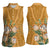 Africa King Proteas Dashiki Motif Women Sleeveless Polo Shirt Gold Style - Wonder Print Shop