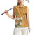 Africa King Proteas Dashiki Motif Women Sleeveless Polo Shirt Gold Style - Wonder Print Shop