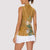 Africa King Proteas Dashiki Motif Women Sleeveless Polo Shirt Gold Style - Wonder Print Shop