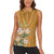Africa King Proteas Dashiki Motif Women Sleeveless Polo Shirt Gold Style - Wonder Print Shop