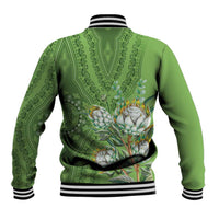 Africa King Proteas Dashiki Motif Baseball Jacket Green Style LT9 - Wonder Print Shop