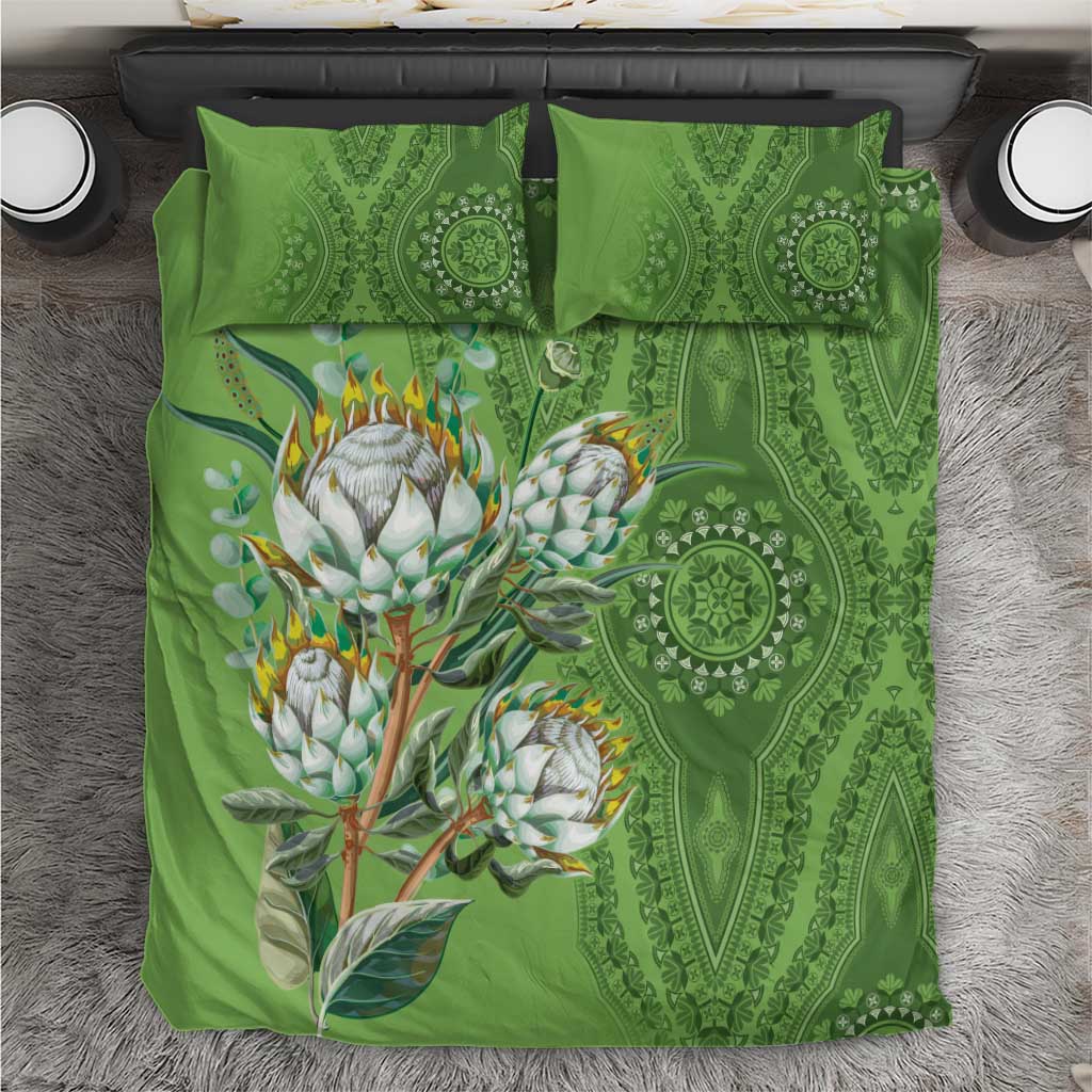 Africa King Proteas Dashiki Motif Bedding Set Green Style LT9 - Wonder Print Shop