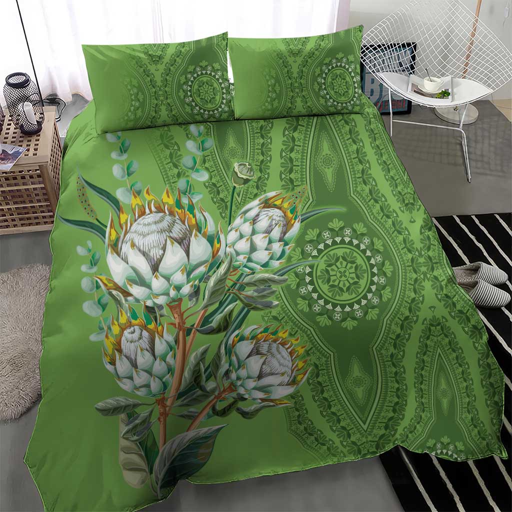 Africa King Proteas Dashiki Motif Bedding Set Green Style LT9 - Wonder Print Shop