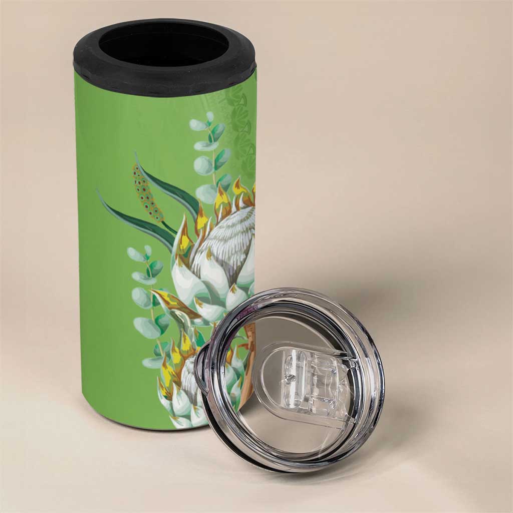 Africa King Proteas Dashiki Motif 4 in 1 Can Cooler Tumbler Green Style LT9 - Wonder Print Shop