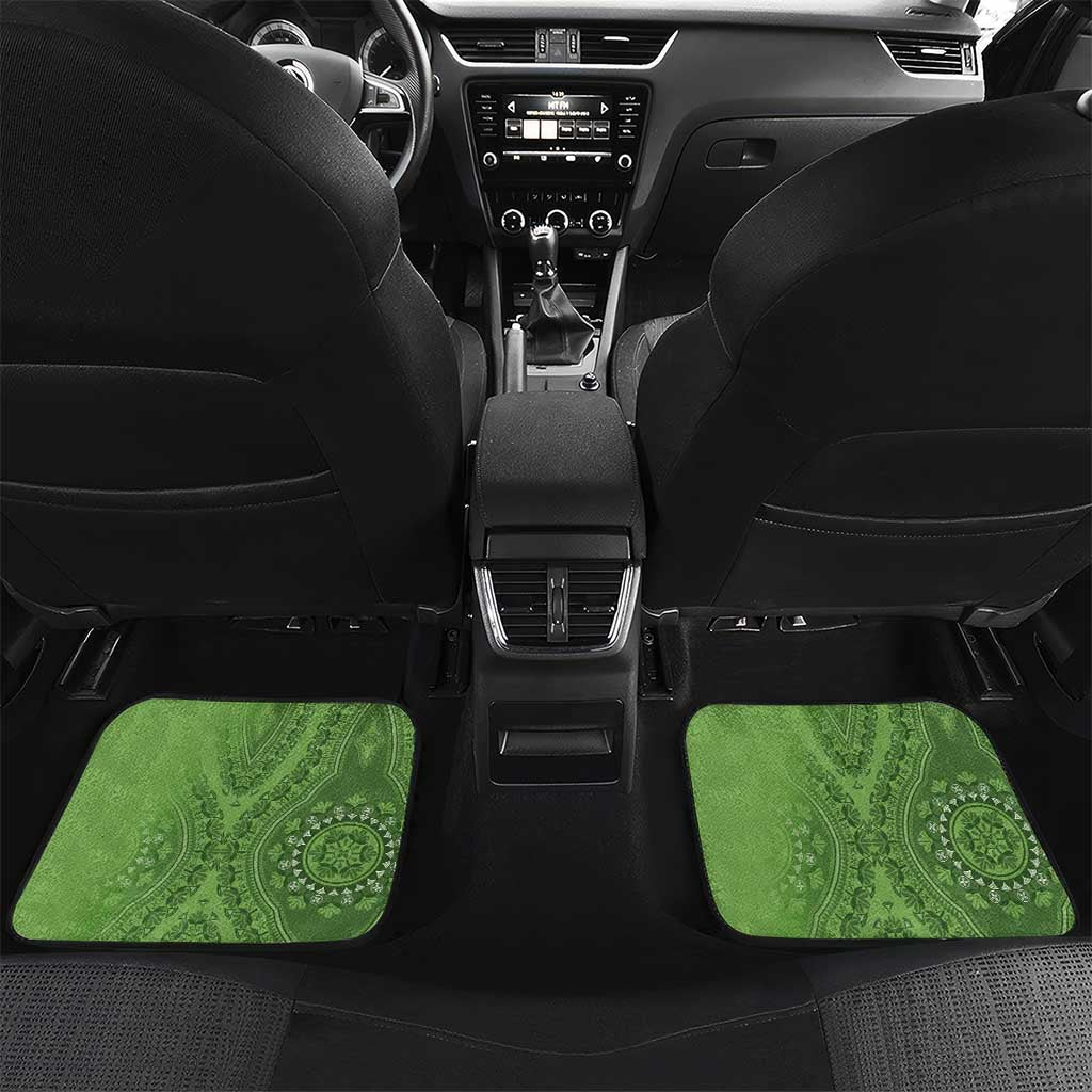Africa King Proteas Dashiki Motif Car Mats Green Style LT9 - Wonder Print Shop