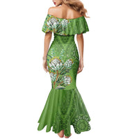 Africa King Proteas Dashiki Motif Family Matching Mermaid Dress and Hawaiian Shirt Green Style LT9 - Wonder Print Shop