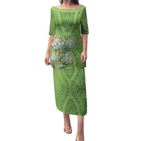 Africa King Proteas Dashiki Motif Family Matching Puletasi and Hawaiian Shirt Green Style - Wonder Print Shop