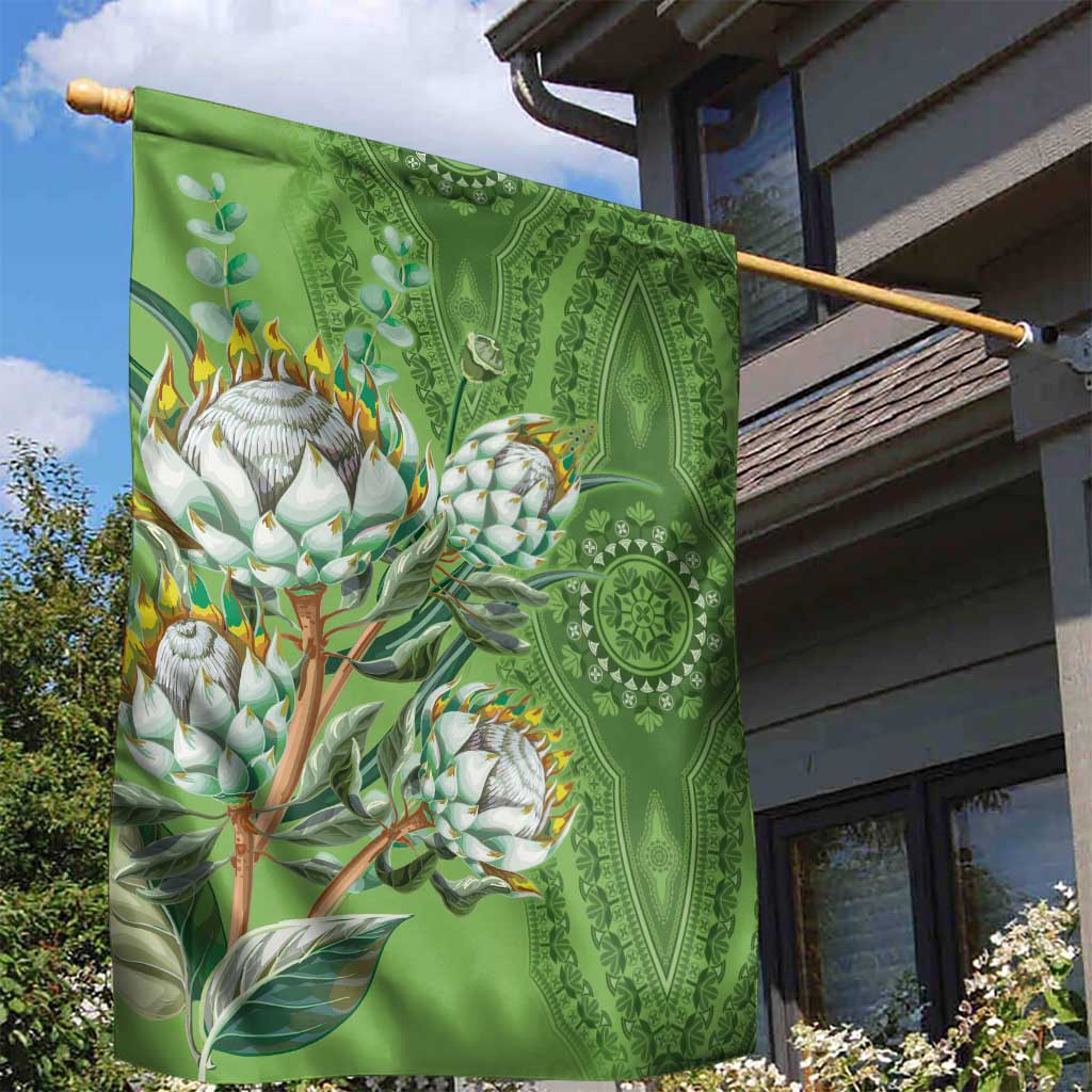 Africa King Proteas Dashiki Motif Garden Flag Green Style - Wonder Print Shop
