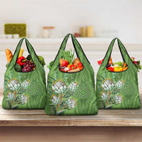 Africa King Proteas Dashiki Motif Grocery Bag Green Style