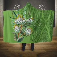 Africa King Proteas Dashiki Motif Hooded Blanket Green Style