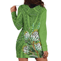 Africa King Proteas Dashiki Motif Hoodie Dress Green Style - Wonder Print Shop