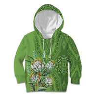 Africa King Proteas Dashiki Motif Kid Hoodie Green Style - Wonder Print Shop