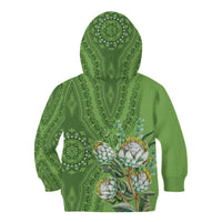 Africa King Proteas Dashiki Motif Kid Hoodie Green Style - Wonder Print Shop