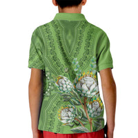 Africa King Proteas Dashiki Motif Kid Polo Shirt Green Style - Wonder Print Shop