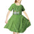 Africa King Proteas Dashiki Motif Kid Short Sleeve Dress Green Style - Wonder Print Shop