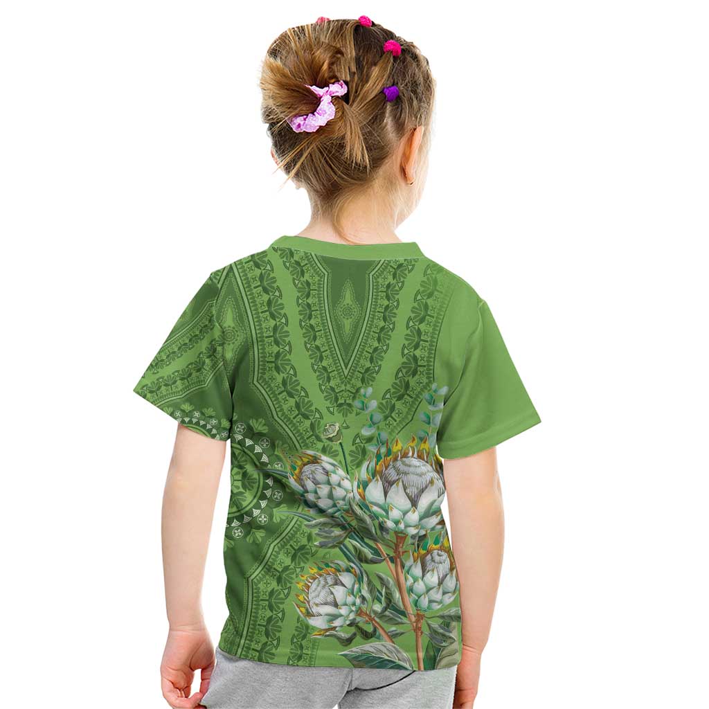 Africa King Proteas Dashiki Motif Kid T Shirt Green Style - Wonder Print Shop
