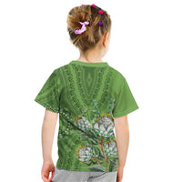Africa King Proteas Dashiki Motif Kid T Shirt Green Style - Wonder Print Shop