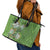 Africa King Proteas Dashiki Motif Leather Tote Bag Green Style - Wonder Print Shop