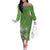 Africa King Proteas Dashiki Motif Off The Shoulder Long Sleeve Dress Green Style - Wonder Print Shop