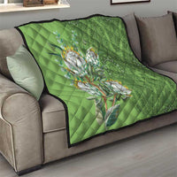 Africa King Proteas Dashiki Motif Quilt Green Style - Wonder Print Shop