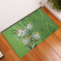 Africa King Proteas Dashiki Motif Rubber Doormat Green Style - Wonder Print Shop