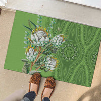 Africa King Proteas Dashiki Motif Rubber Doormat Green Style - Wonder Print Shop