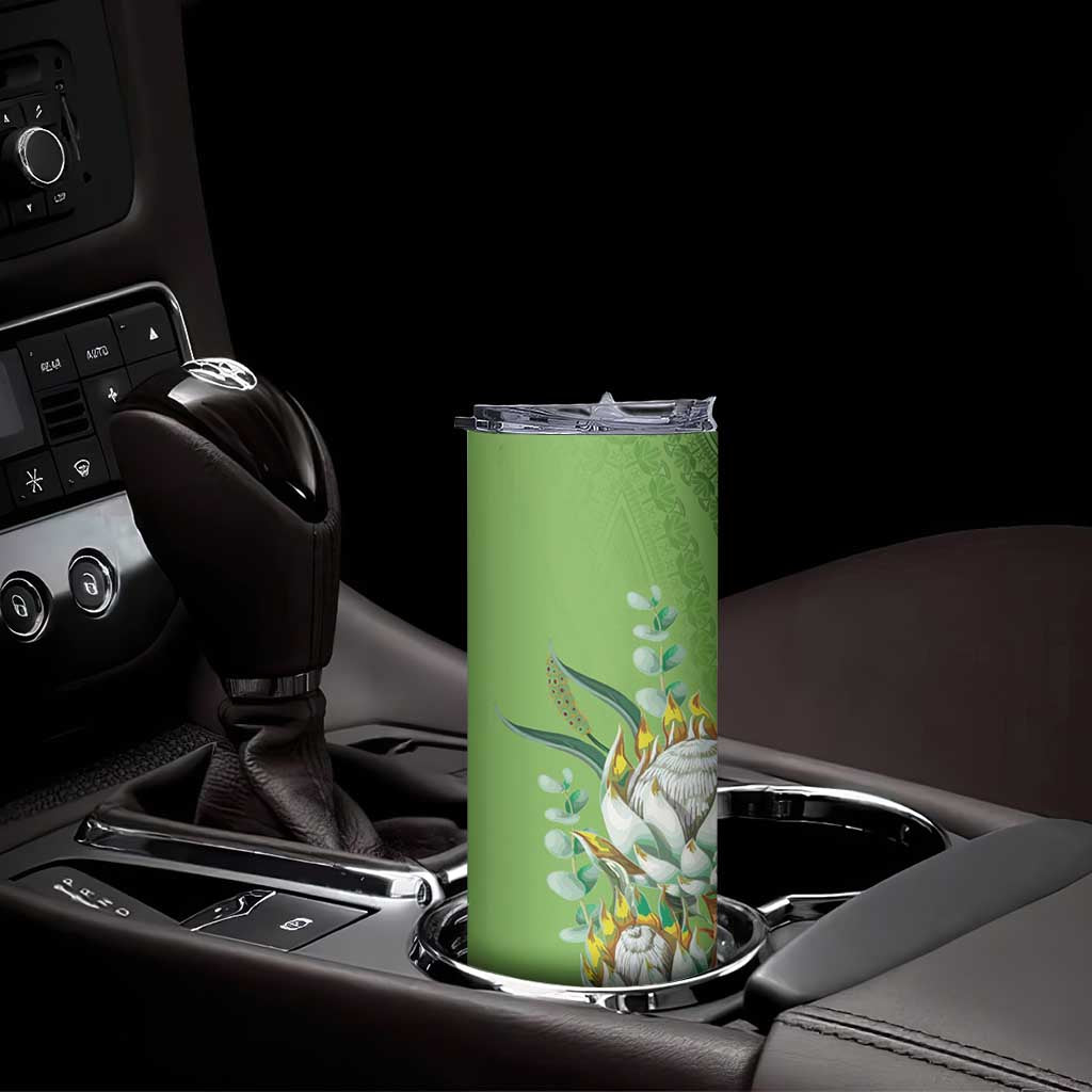 Africa King Proteas Dashiki Motif Skinny Tumbler Green Style - Wonder Print Shop